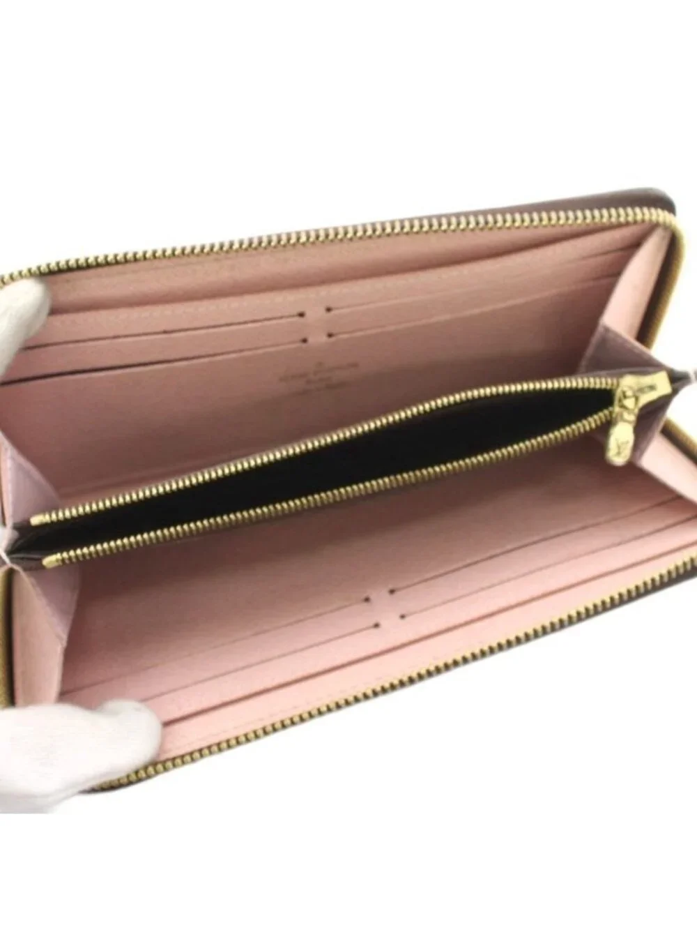 Louis Vuitton Portefeuille Clemence Wallet Monogram Coin Purse Zip Around Brown
